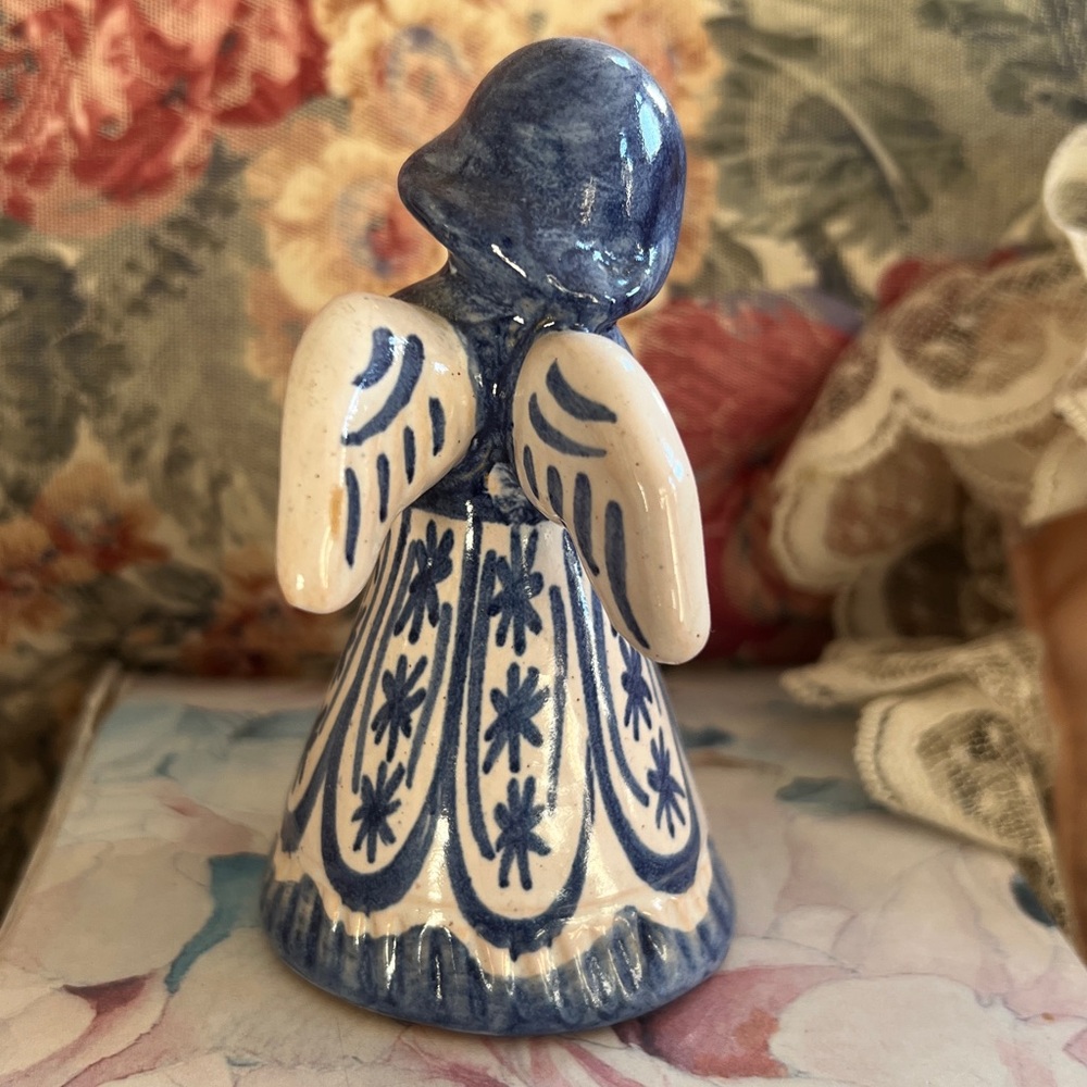 Vintage L. Hjorth Ceramic Angel Candlestick Figurine from Bornholm Denmark #421 - Picture 4 of 5